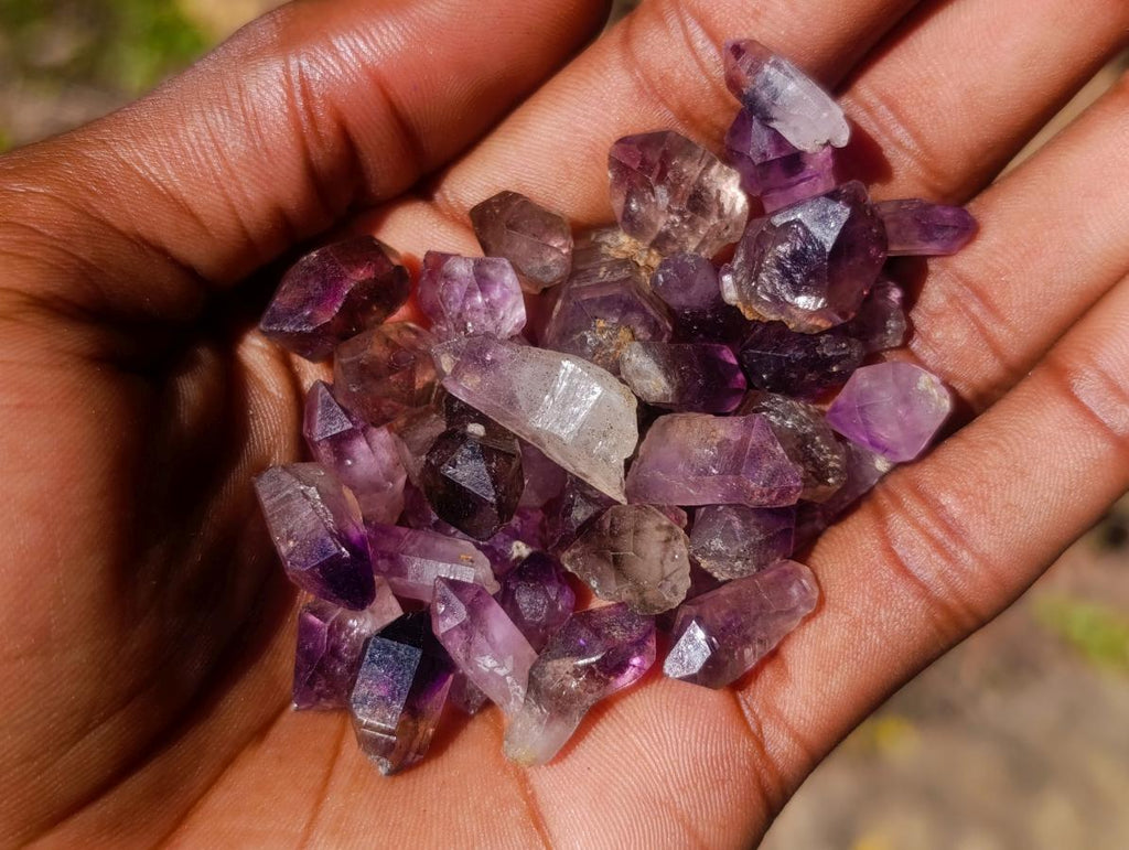 Natural Mini Smokey Window Amethyst Crystals x 0.3 Kg Lot From Chiredzi, Zimbabwe - Toprock Gemstones and Minerals 