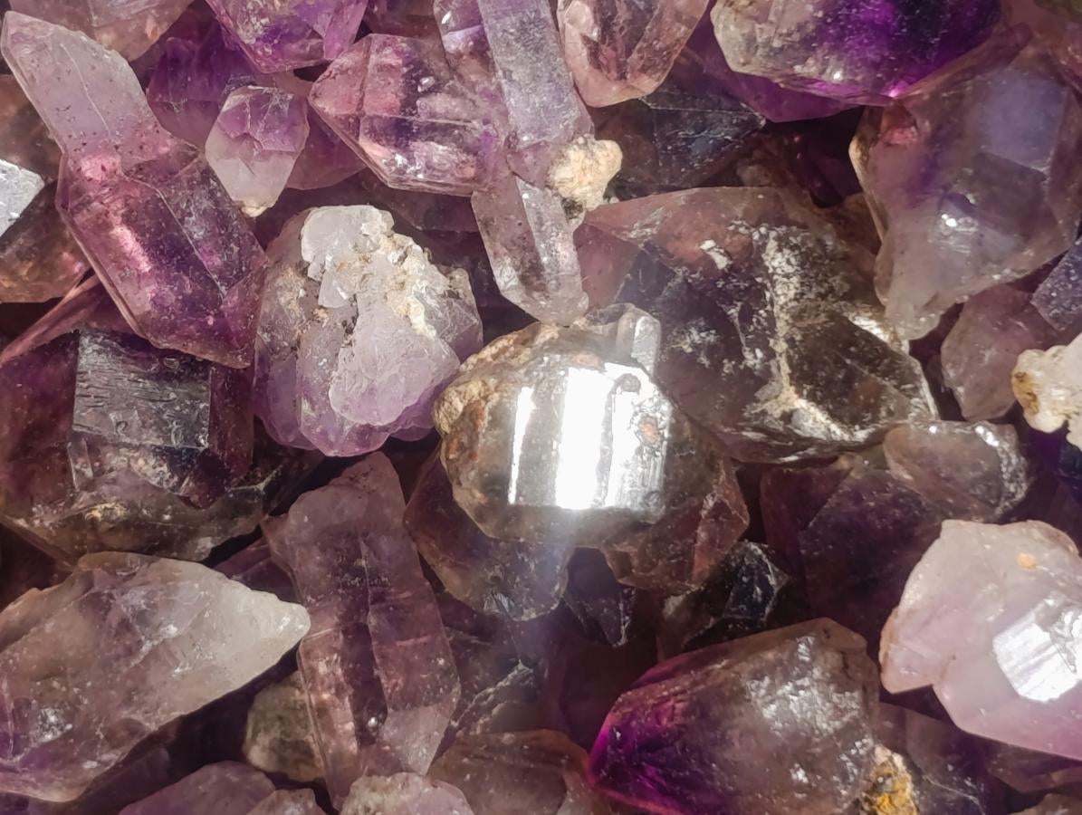 Natural Mini Smokey Window Amethyst Crystals x 0.3 Kg Lot From Chiredzi, Zimbabwe - Toprock Gemstones and Minerals 