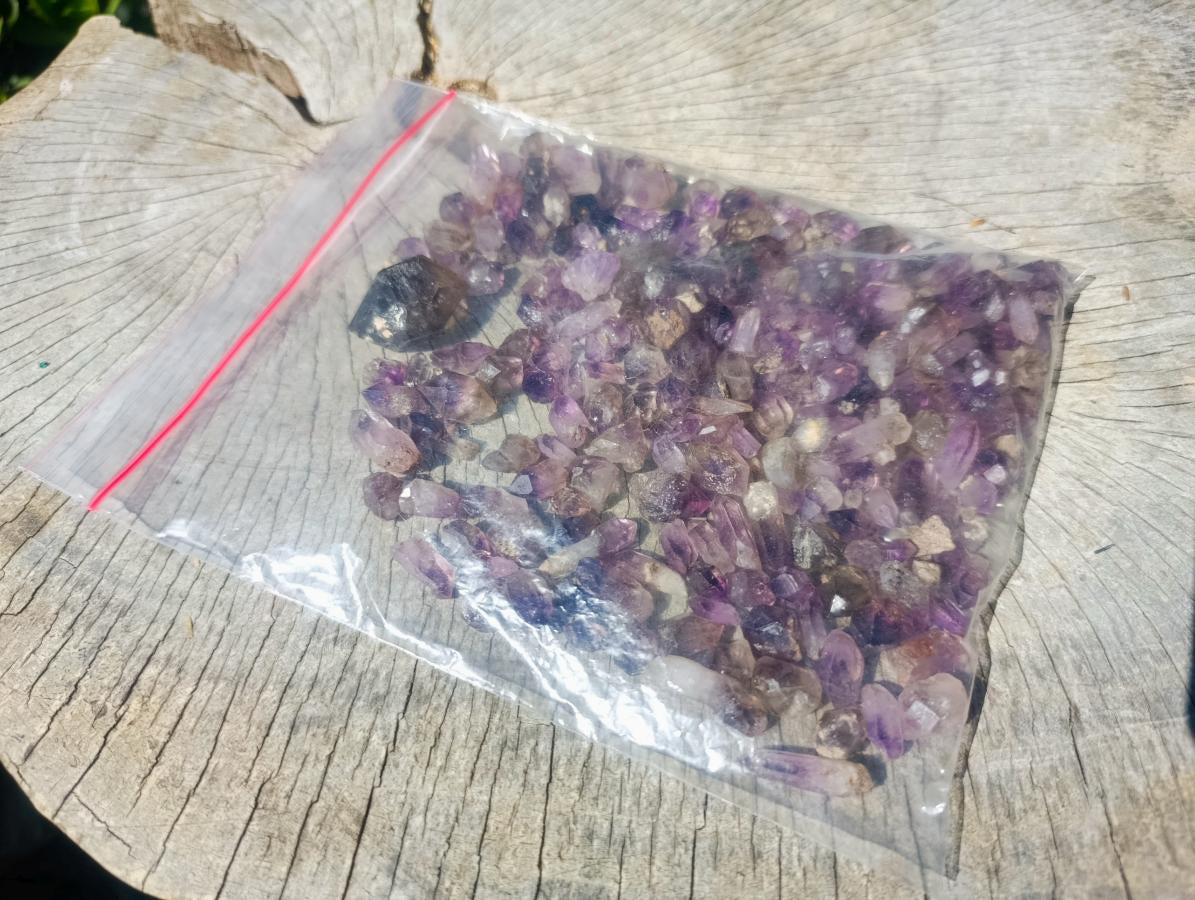 Natural Mini Smokey Window Amethyst Crystals x 0.3 Kg Lot From Chiredzi, Zimbabwe - Toprock Gemstones and Minerals 