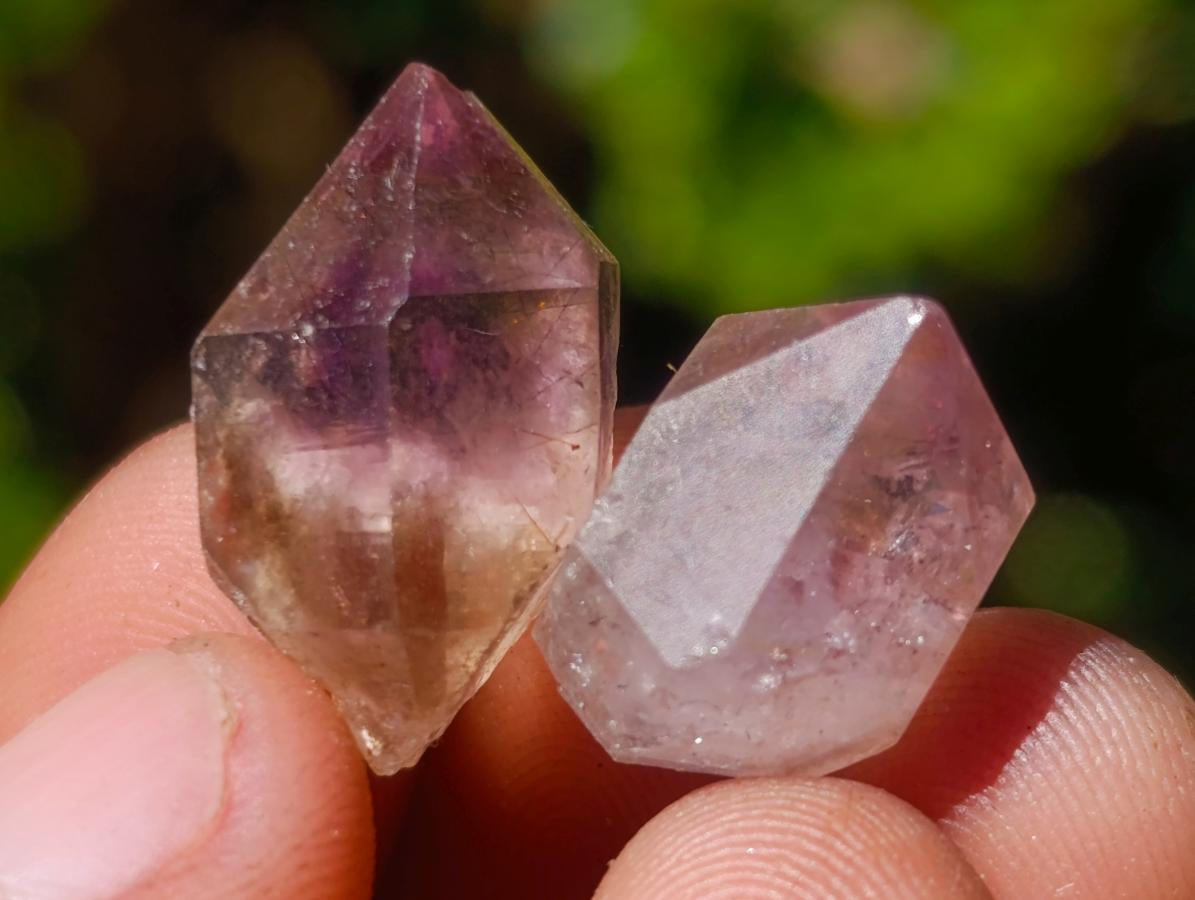 Natural Mini Smokey Window Amethyst Crystals x 0.3 Kg Lot From Chiredzi, Zimbabwe - Toprock Gemstones and Minerals 