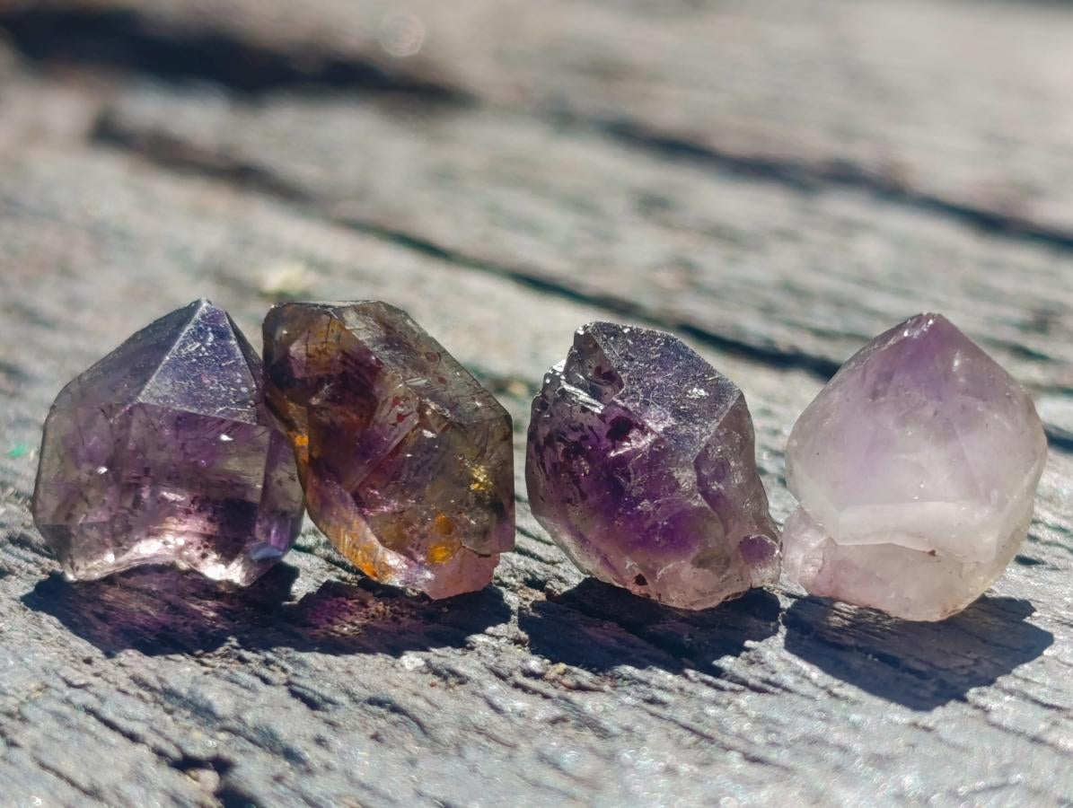 Natural Mini Smokey Window Amethyst Crystals x 0.3 Kg Lot From Chiredzi, Zimbabwe - Toprock Gemstones and Minerals 