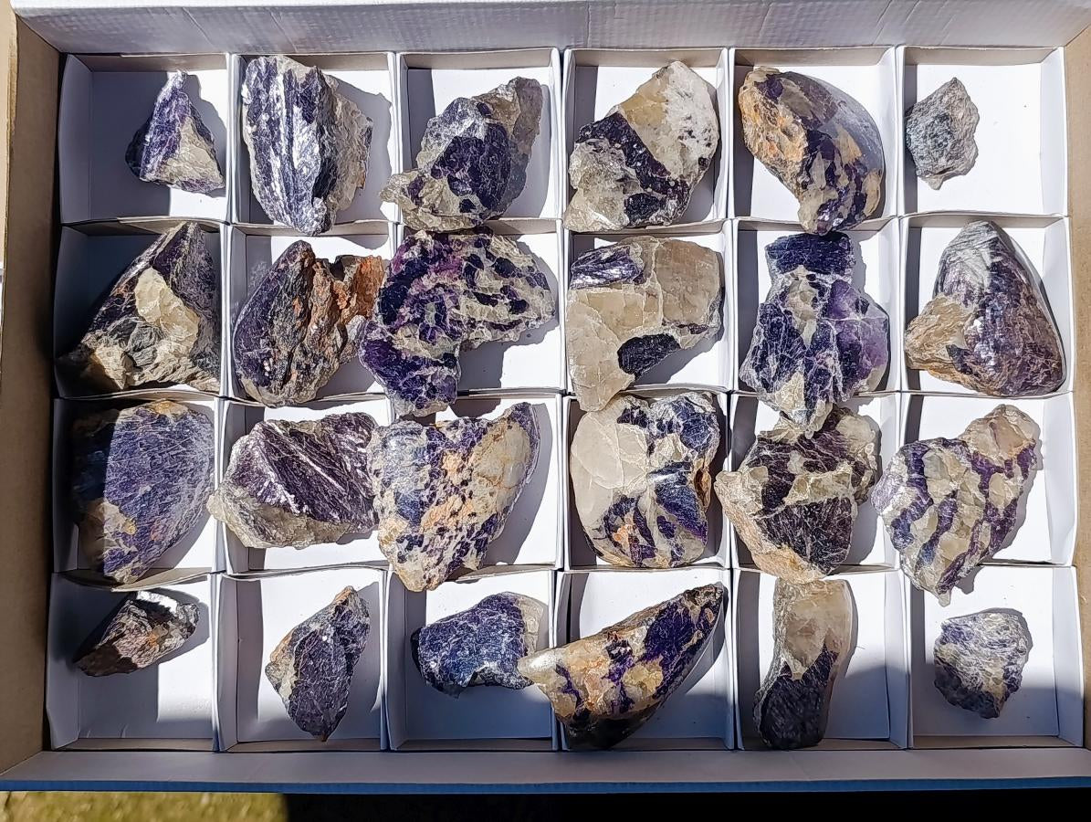 Polished One Side Silver Leaf Lepidolite Domed Nodules x 24 From Zimbabwe - Toprock Gemstones and Minerals 