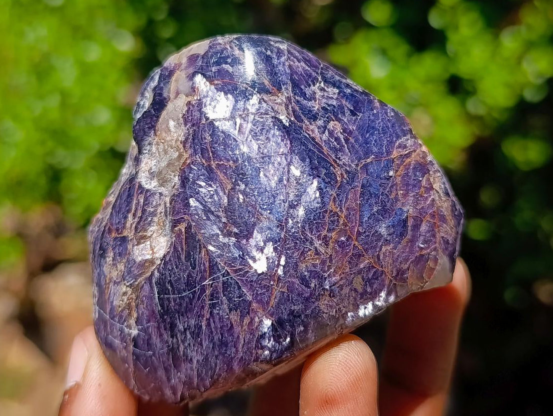 Polished One Side Silver Leaf Lepidolite Domed Nodules x 24 From Zimbabwe - Toprock Gemstones and Minerals 