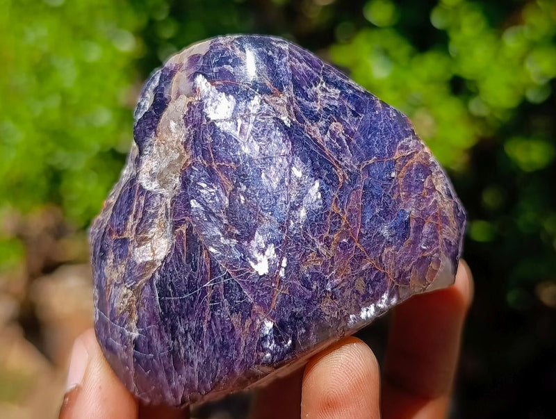 Polished One Side Silver Leaf Lepidolite Domed Nodules x 24 From Zimbabwe - Toprock Gemstones and Minerals 