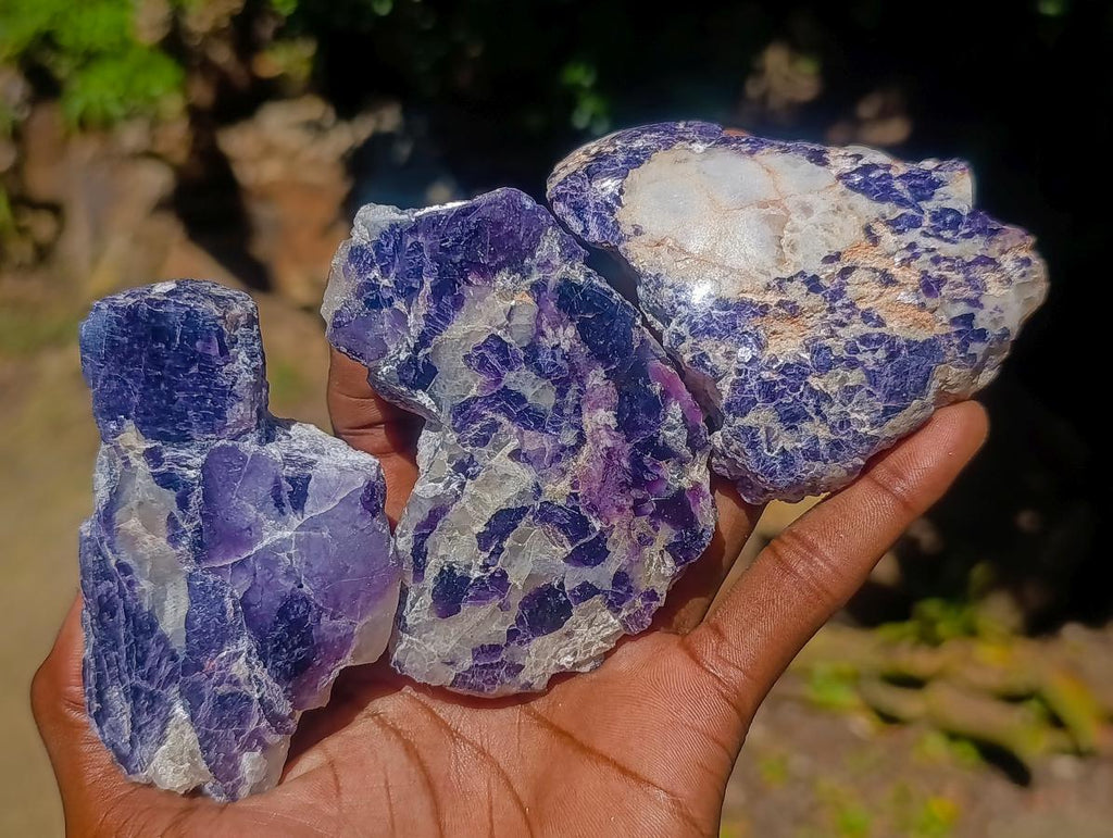 Polished One Side Silver Leaf Lepidolite Domed Nodules x 24 From Zimbabwe - Toprock Gemstones and Minerals 