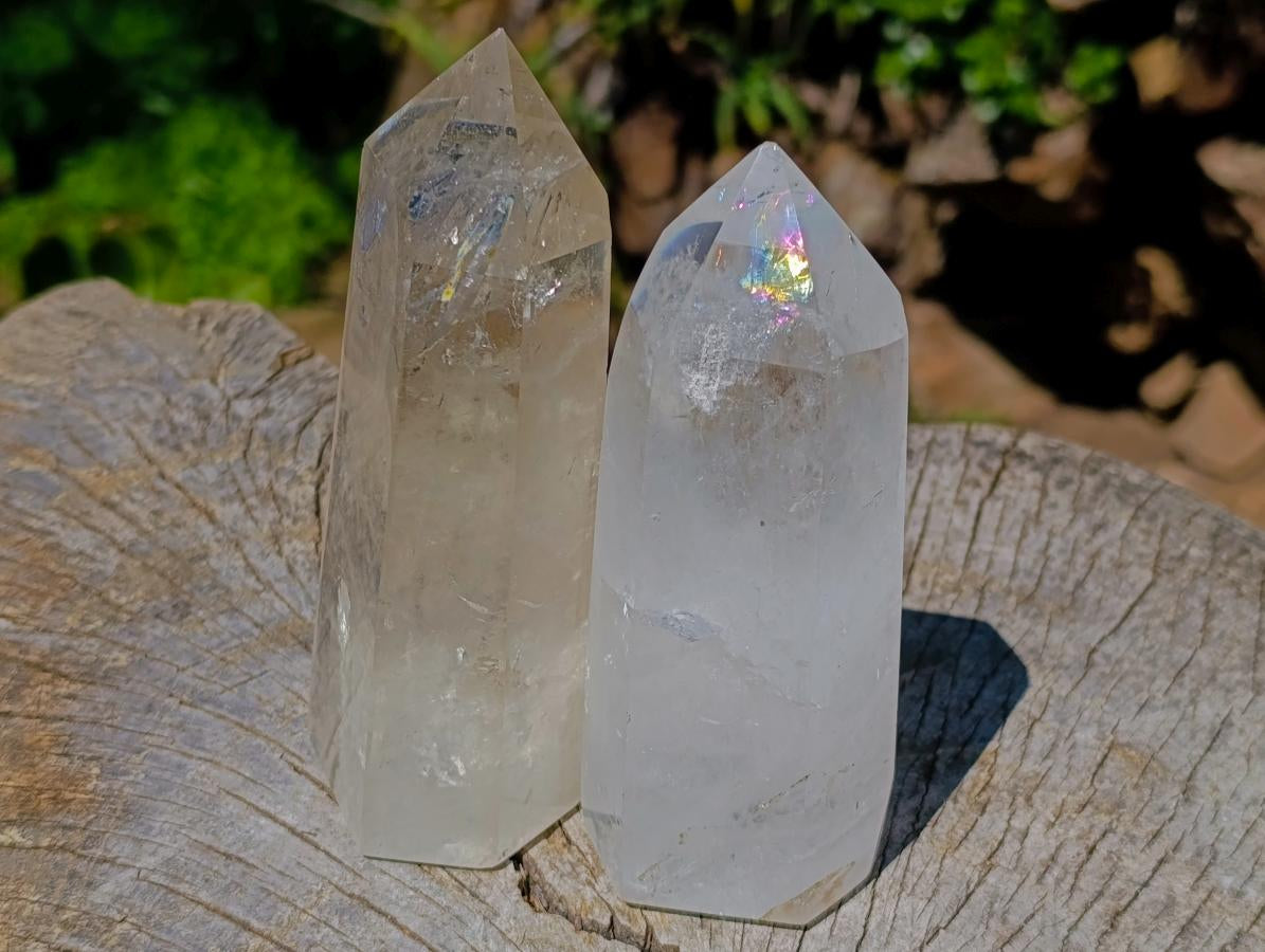 Polished Long Clear Quartz Crystals x 6 From Madagascar - Toprock Gemstones and Minerals 