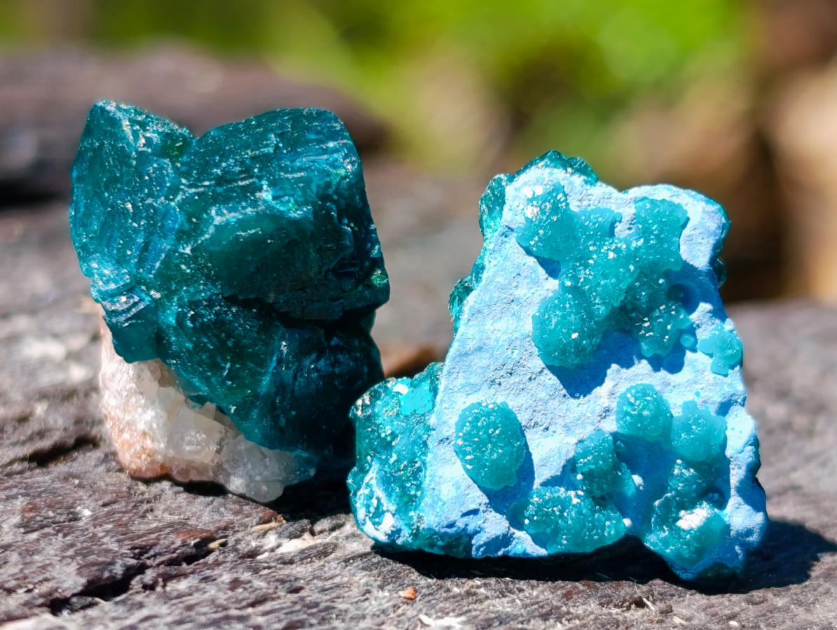 Natural Dioptase Specimens on Dolomite Matrix x 70 From Tantara Mine, Congo - Toprock Gemstones and Minerals 