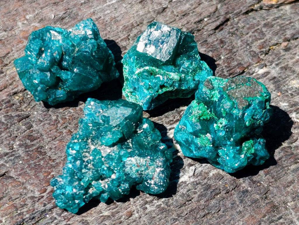 Natural Dioptase Specimens on Dolomite Matrix x 70 From Tantara Mine, Congo - Toprock Gemstones and Minerals 