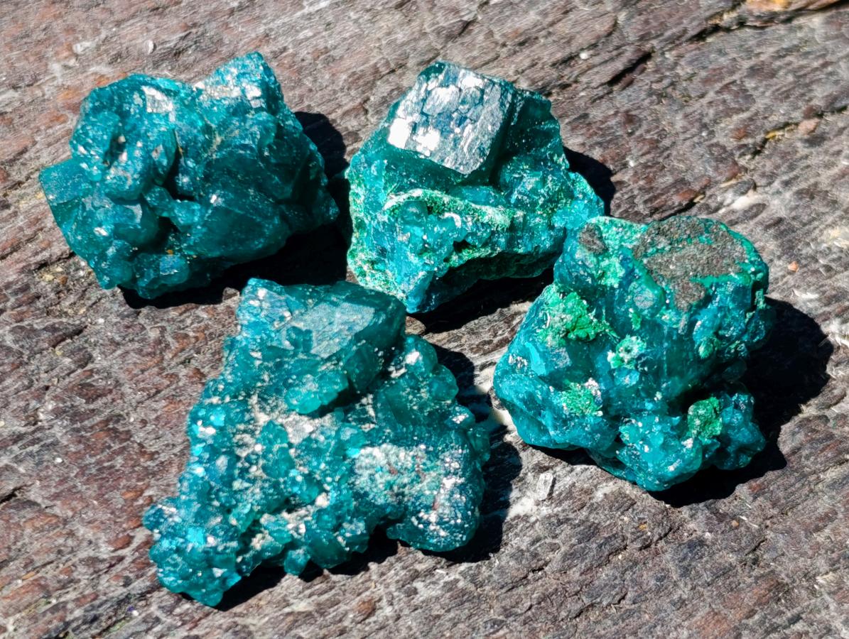 Natural Dioptase Specimens on Dolomite Matrix x 70 From Tantara Mine, Congo - Toprock Gemstones and Minerals 