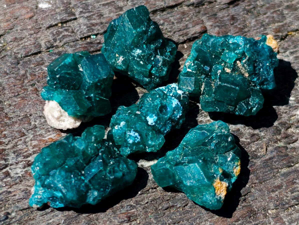Natural Dioptase Specimens on Dolomite Matrix x 70 From Tantara Mine, Congo - Toprock Gemstones and Minerals 