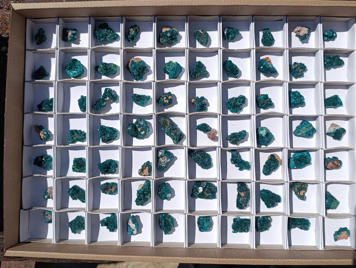 Natural Dioptase Specimens on Dolomite Matrix x 70 From Tantara Mine, Congo - Toprock Gemstones and Minerals 