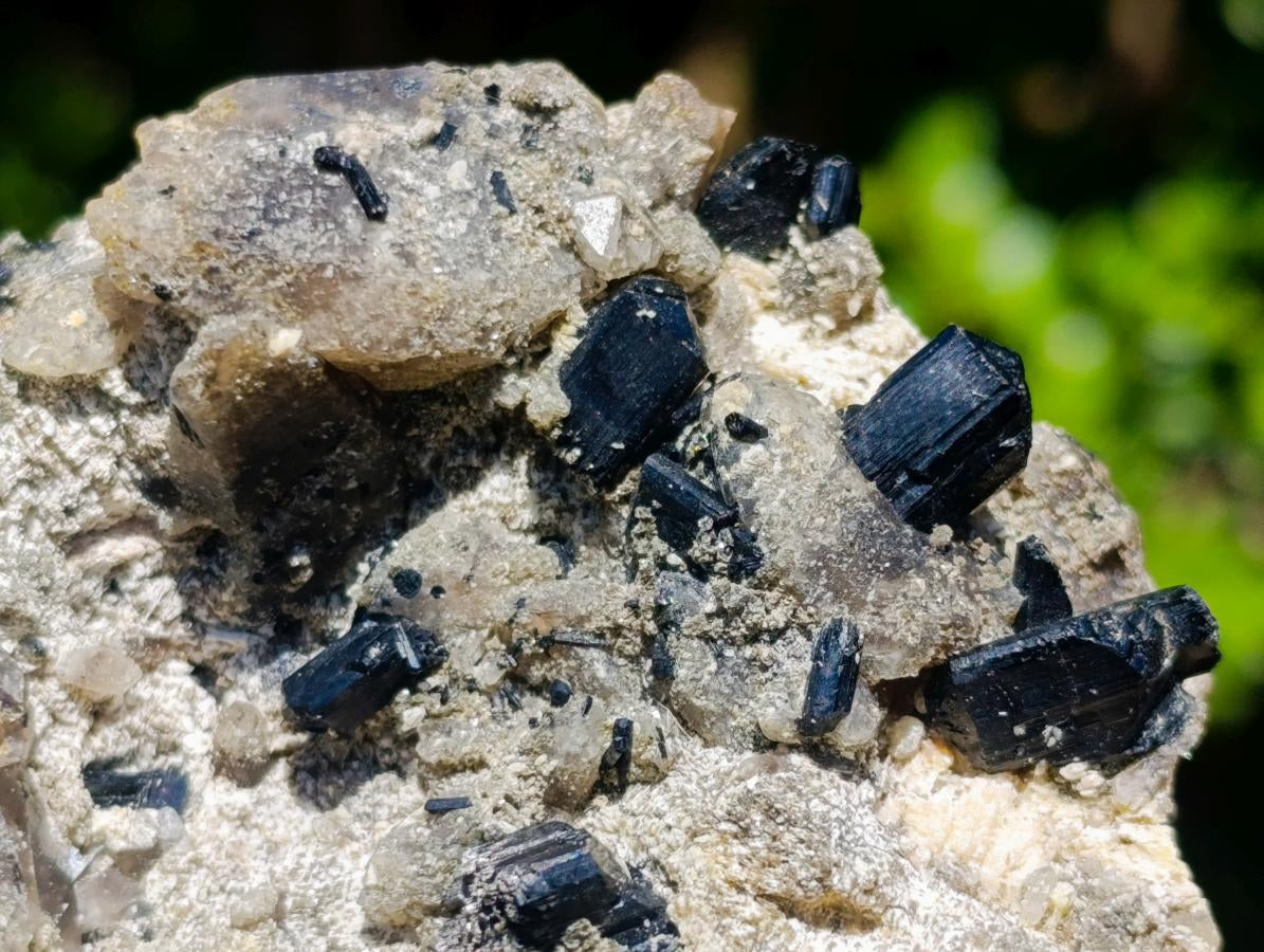 Natural Schorl Black Tourmaline x 2 From Erongo, Namibia - Toprock Gemstones and Minerals 