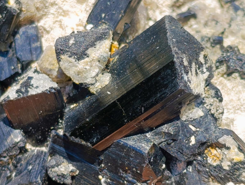 Natural Schorl Black Tourmaline x 2 From Erongo, Namibia - Toprock Gemstones and Minerals 