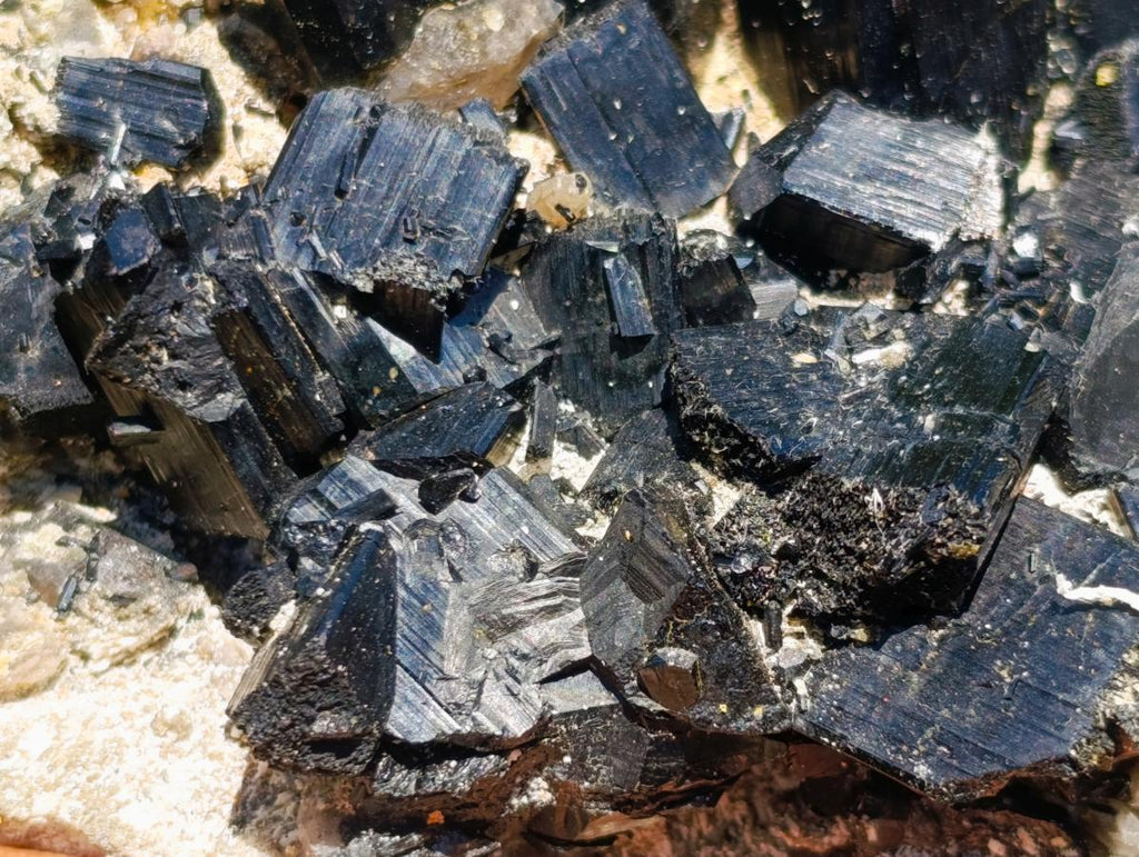 Natural Schorl Black Tourmaline x 2 From Erongo, Namibia - Toprock Gemstones and Minerals 