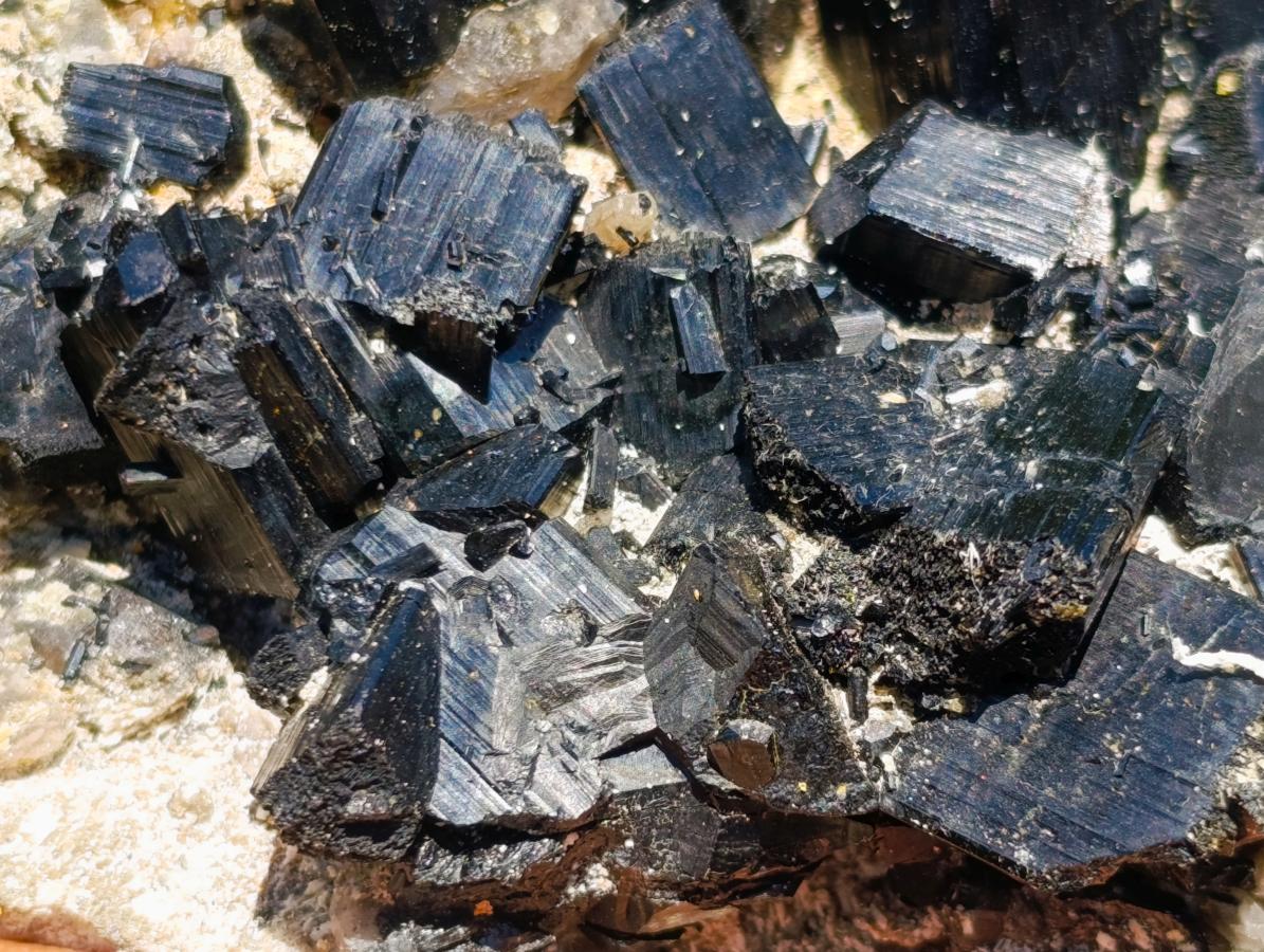 Natural Schorl Black Tourmaline x 2 From Erongo, Namibia - Toprock Gemstones and Minerals 