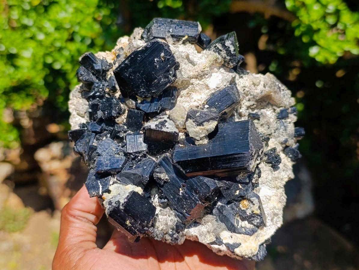 Natural Schorl Black Tourmaline x 2 From Erongo, Namibia - Toprock Gemstones and Minerals 