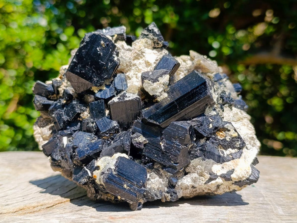 Natural Schorl Black Tourmaline x 2 From Erongo, Namibia - Toprock Gemstones and Minerals 
