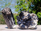Natural Schorl Black Tourmaline x 2 From Erongo, Namibia - Toprock Gemstones and Minerals 