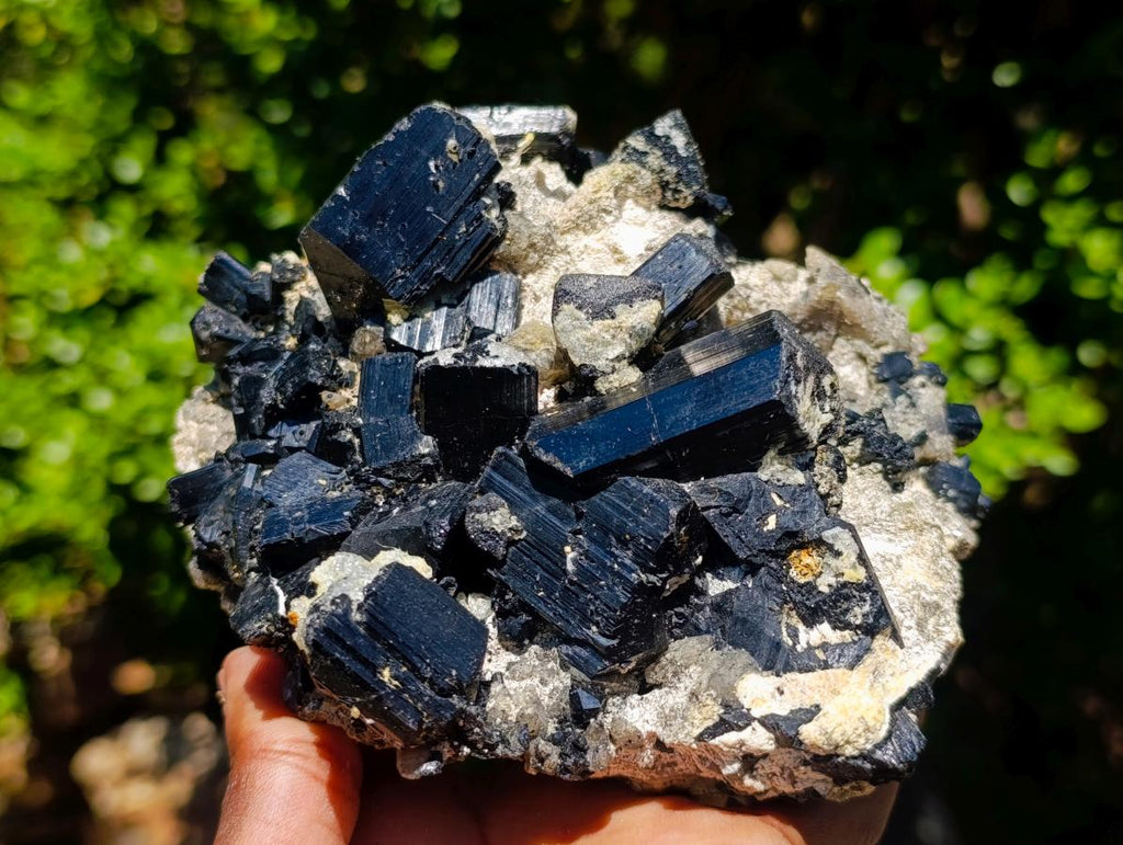 Natural Schorl Black Tourmaline x 2 From Erongo, Namibia - Toprock Gemstones and Minerals 