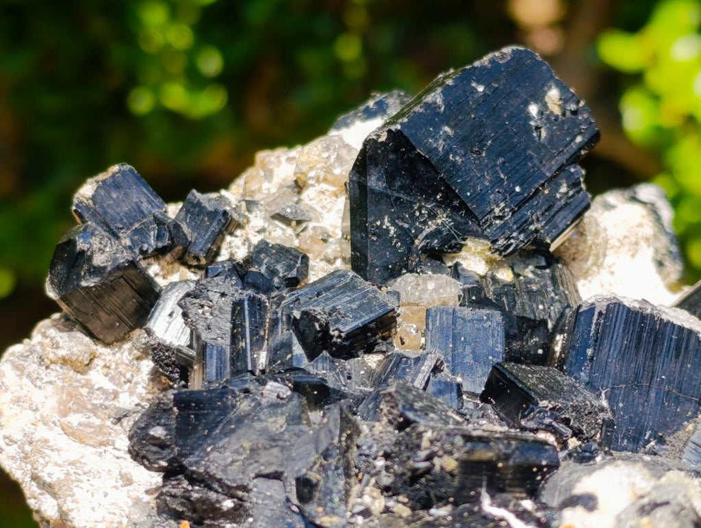 Natural Schorl Black Tourmaline x 2 From Erongo, Namibia - Toprock Gemstones and Minerals 