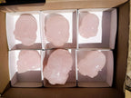 Hand Made Gemmy Rose Quartz Skull Carvings x 6 From Madagascar - Toprock Gemstones and Minerals 
