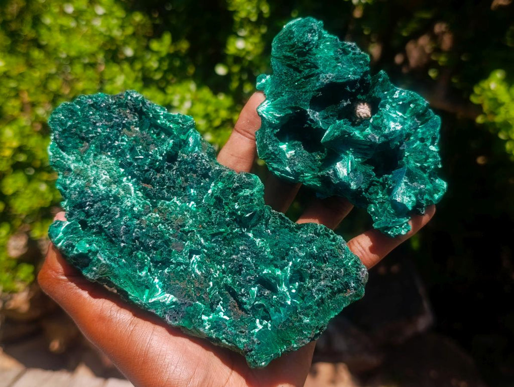 Natural Silky Malachite Specimens x 3 From Kasompe, Congo - Toprock Gemstones and Minerals 
