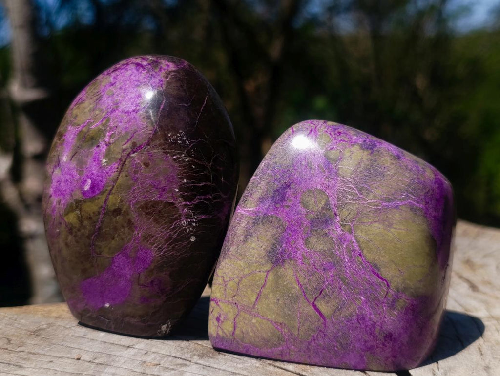 Polished Stichtite Standing Display Pieces x 3 From Barberton, South Africa - Toprock Gemstones and Minerals 