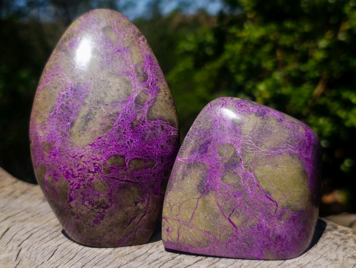 Polished Stichtite Standing Display Pieces x 3 From Barberton, South Africa - Toprock Gemstones and Minerals 