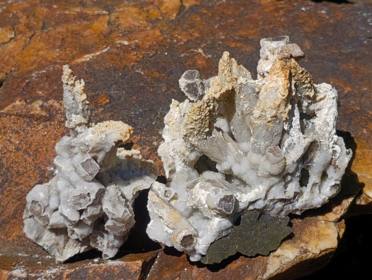 Natural Rhomboherdral and Spearhead Calcite Cluster Specimens x 12 From Albert's Mountain, Lesotho - Toprock Gemstones and Minerals 