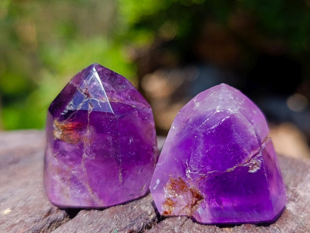 Polished Window Amethyst Crystals x 20 From Akansobe, Madagascar - Toprock Gemstones and Minerals 