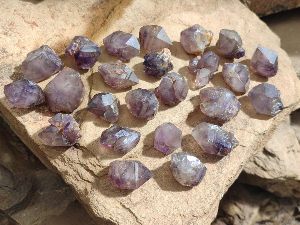 Natural Smokey Skeletal Window Amethyst Crystals x 35 From Madagascar - Toprock Gemstones and Minerals 
