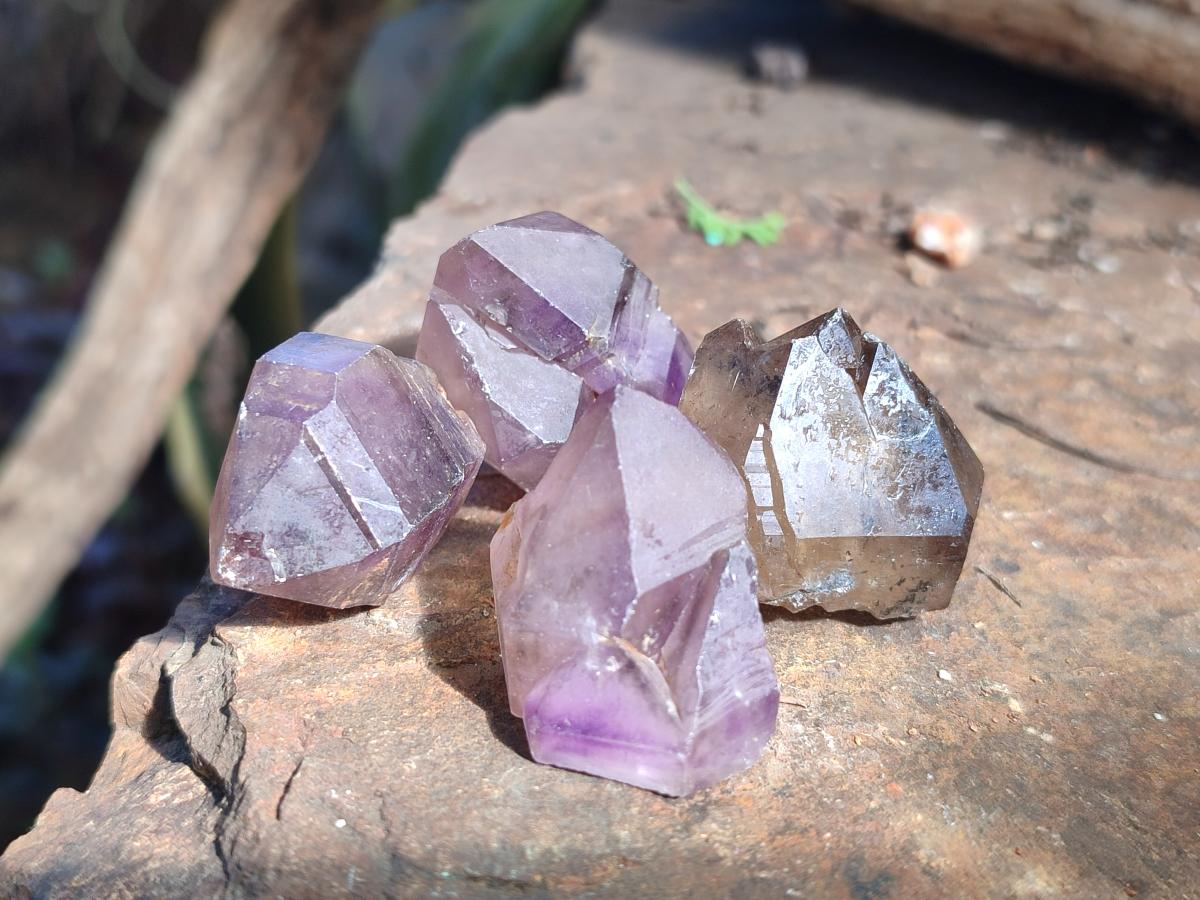 Natural Smokey Skeletal Window Amethyst Crystals x 35 From Madagascar - Toprock Gemstones and Minerals 