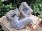 Natural Blue Lace Agate Geode Specimens x 24 From Nsanje, Malawi - Toprock Gemstones and Minerals 