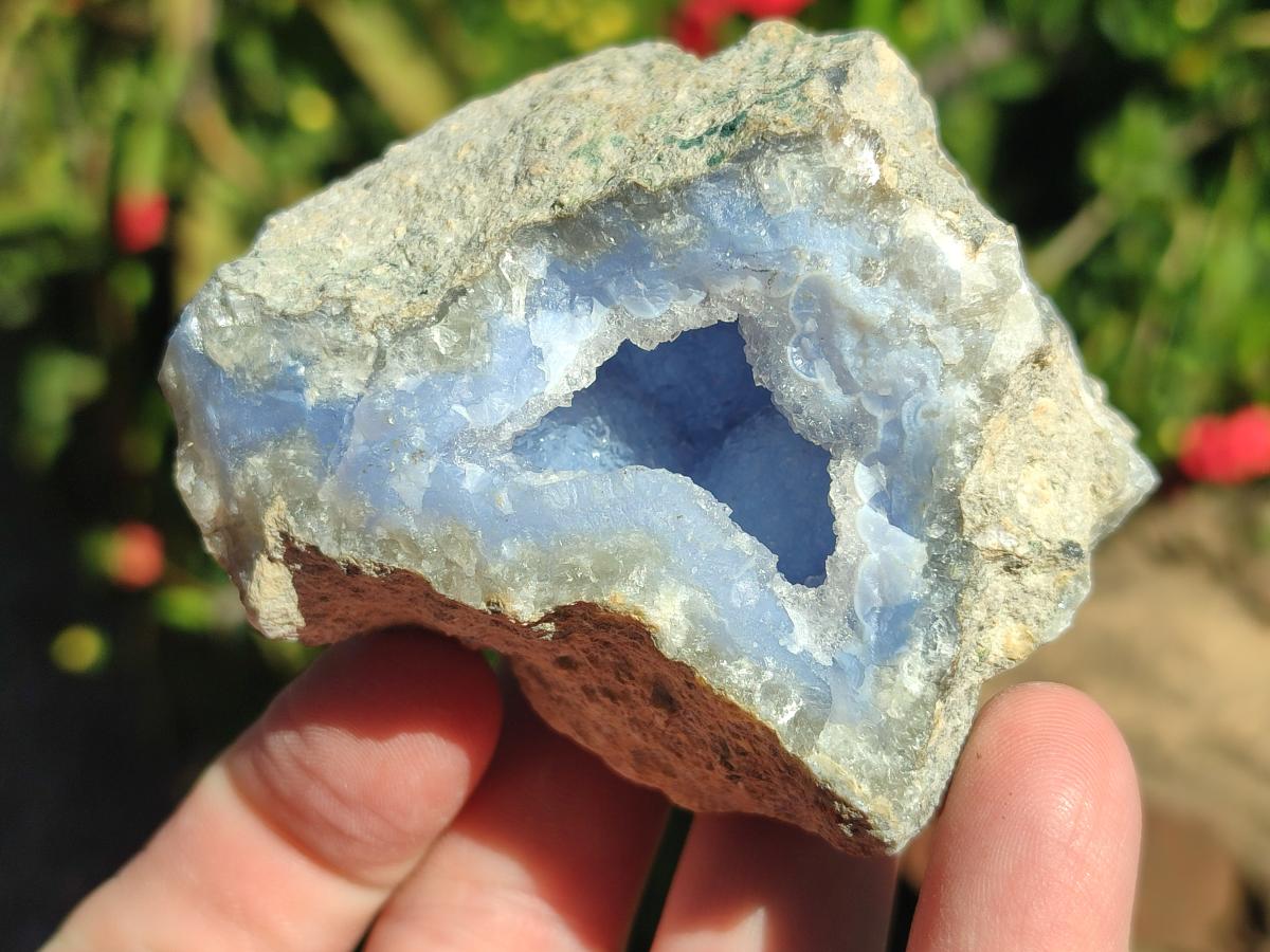 Natural Blue Lace Agate Geode Specimens x 24 From Nsanje, Malawi - Toprock Gemstones and Minerals 