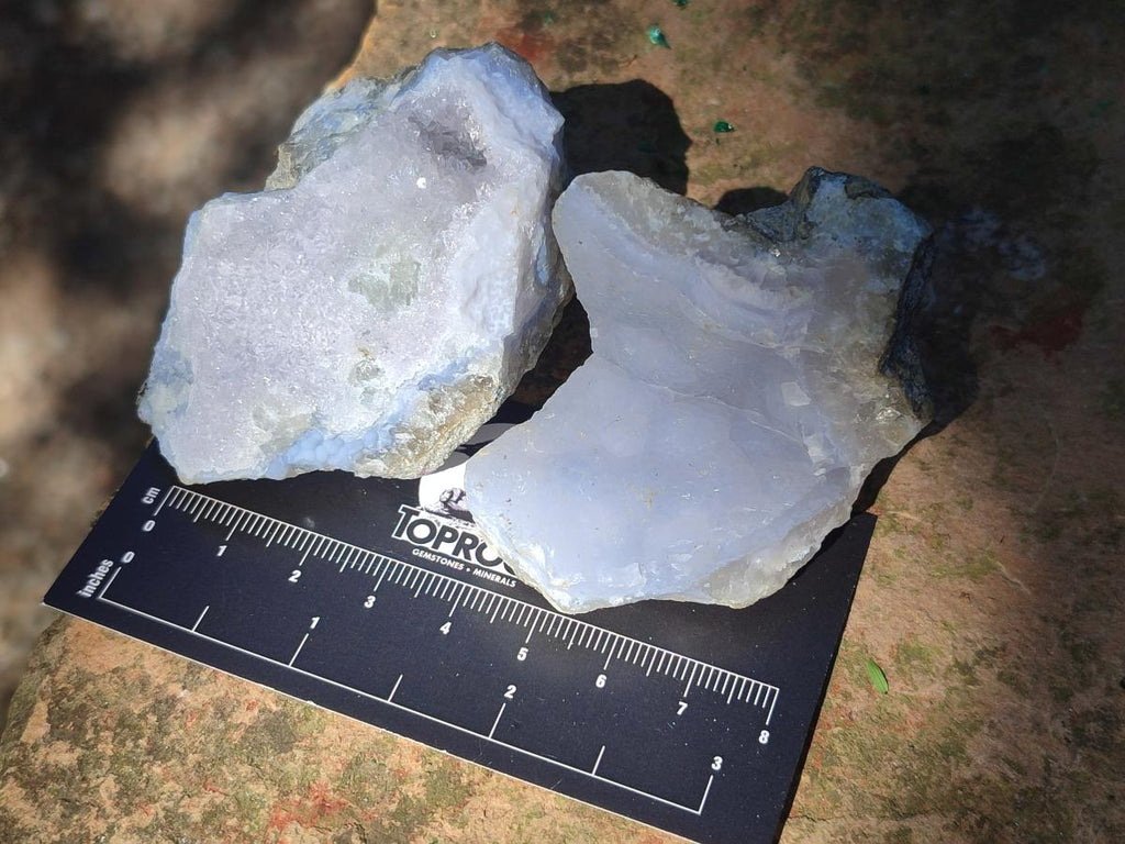 Natural Blue Lace Agate Geode Specimens x 24 From Nsanje, Malawi - Toprock Gemstones and Minerals 