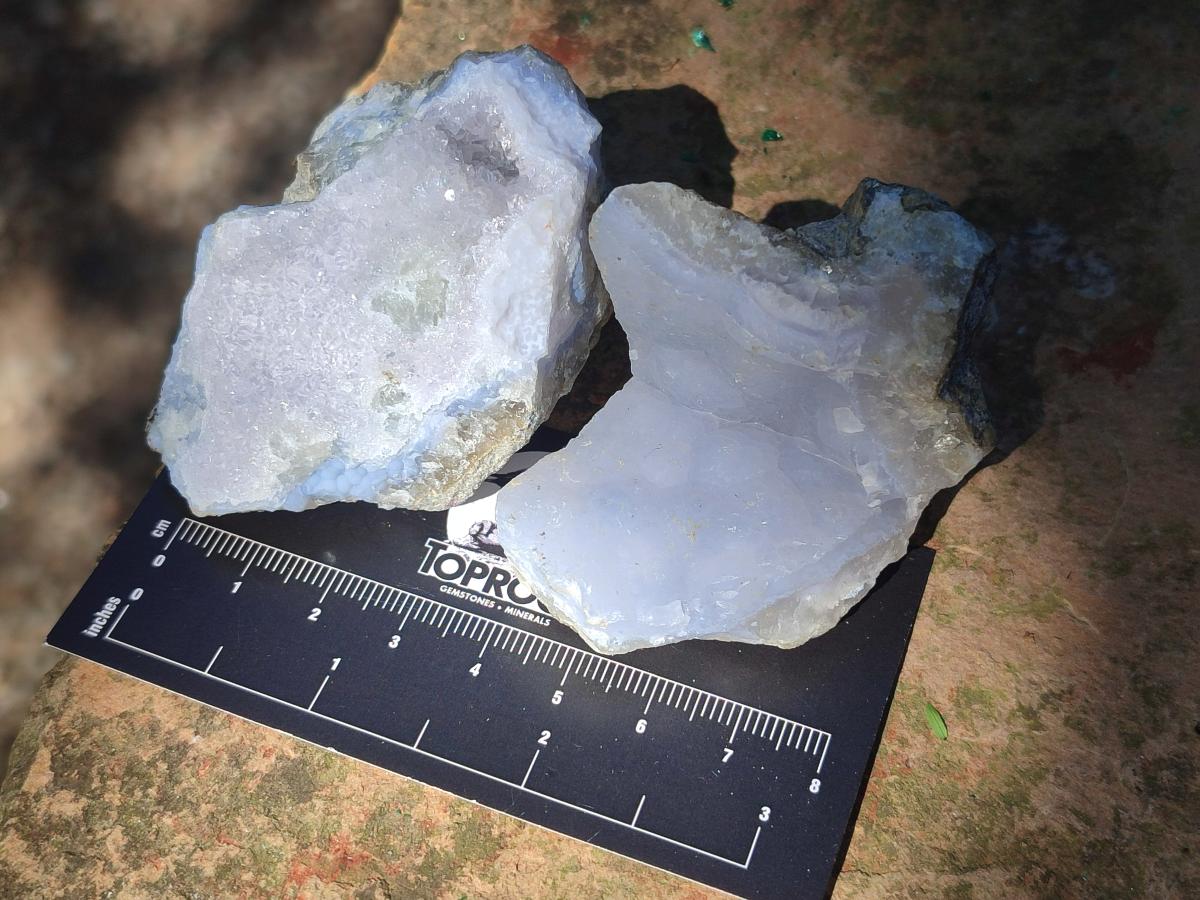 Natural Blue Lace Agate Geode Specimens x 24 From Nsanje, Malawi - Toprock Gemstones and Minerals 