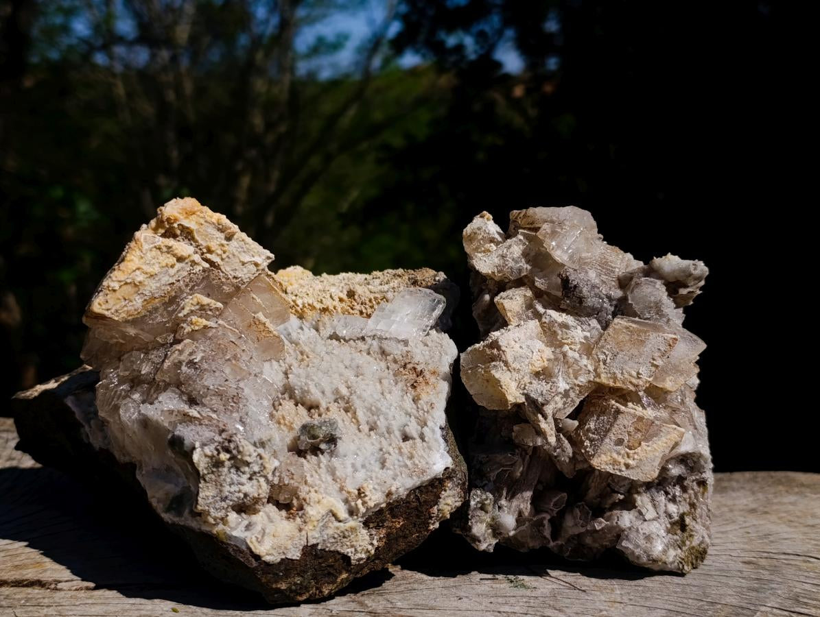 Natural Stacked Rhombohedral Calcite Specimens x 2 From Albert's Mountain, Lesotho - Toprock Gemstones and Minerals 