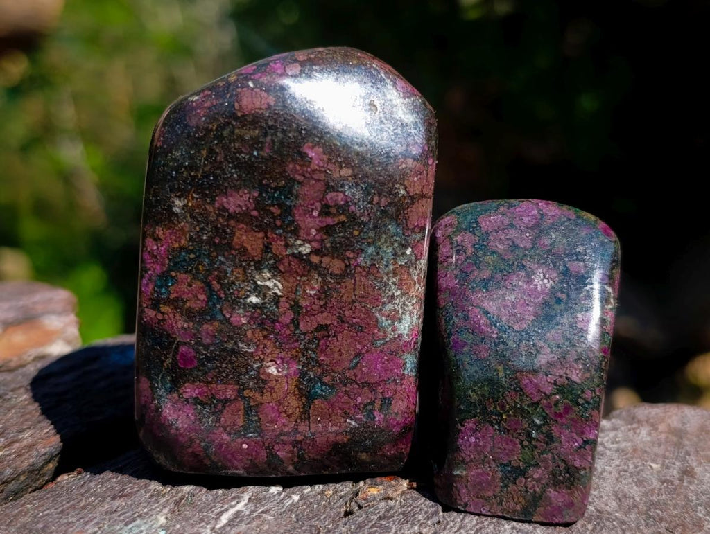 Polished Ruby Corundum In Chrome Verdite Standing Display Pieces x 6 From Mutoko, Zimbabwe - Toprock Gemstones and Minerals 