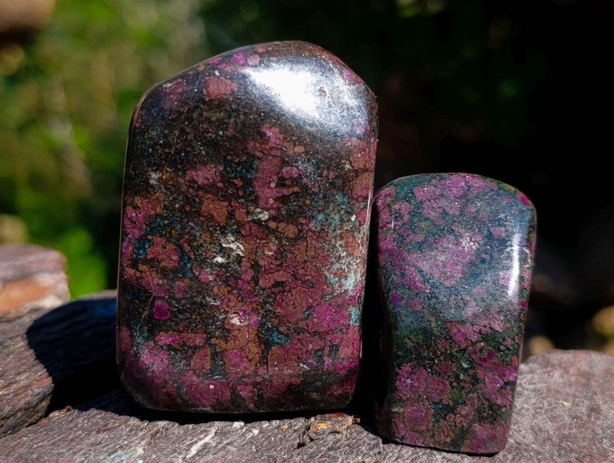 Polished Ruby Corundum In Chrome Verdite Standing Display Pieces x 6 From Mutoko, Zimbabwe - Toprock Gemstones and Minerals 