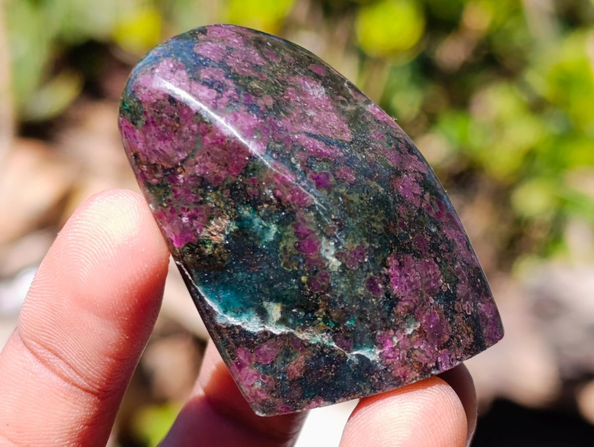 Polished Ruby Corundum In Chrome Verdite Standing Display Pieces x 6 From Mutoko, Zimbabwe - Toprock Gemstones and Minerals 