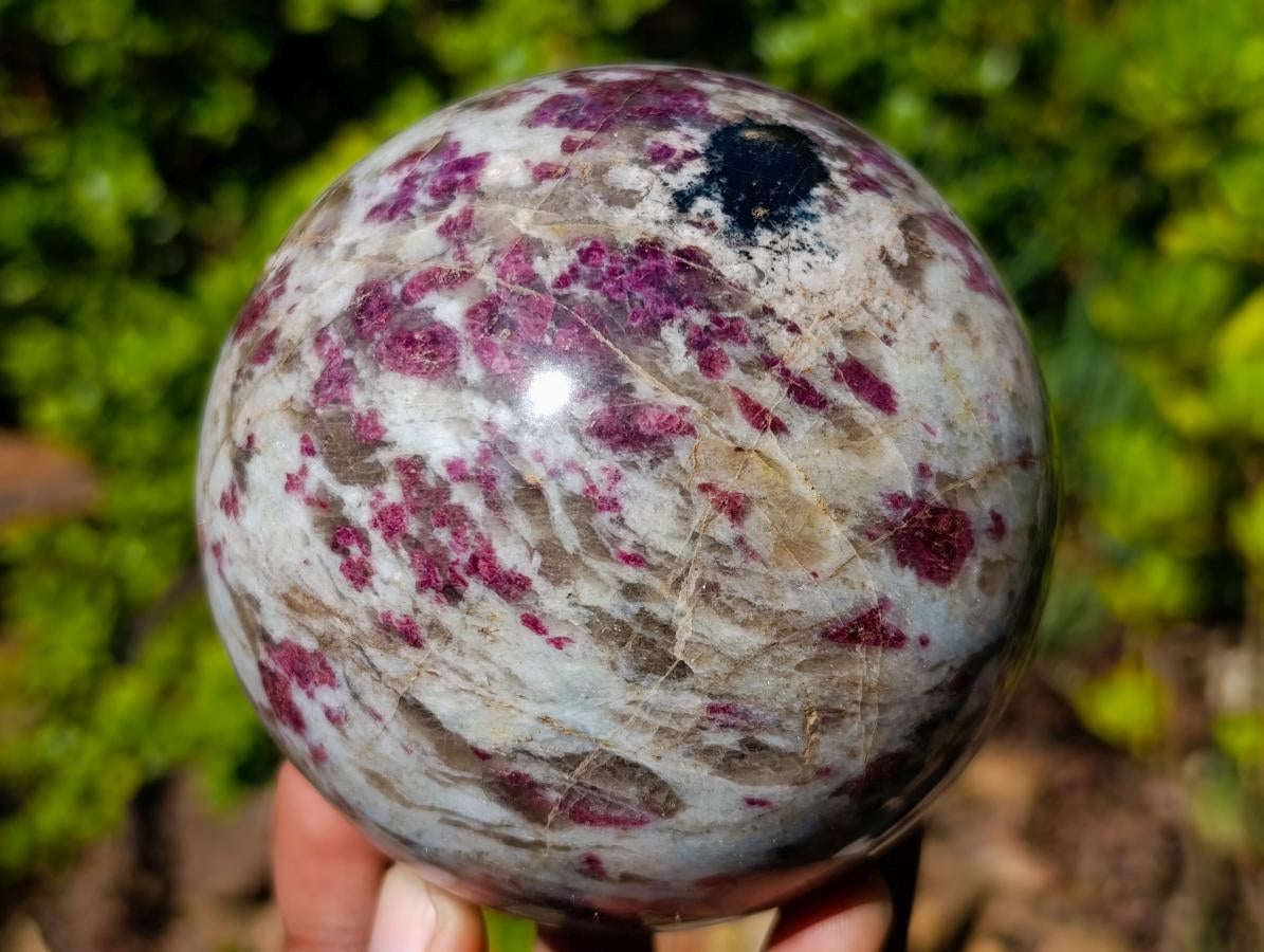 Polished Large Rubellite Pink Purple Tourmaline Sphere x 1 From Ambatondrazaka, Madagascar - Toprock Gemstones and Minerals 