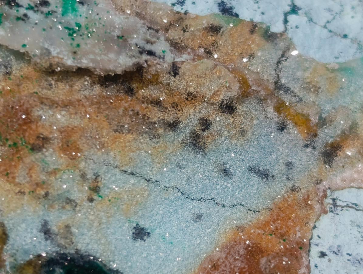 Natural Drusy Coated Chrysocolla Dolomite Specimens with Crystalline Malachite x 4 From Lupoto Mine, Congo - Toprock Gemstones and Minerals 