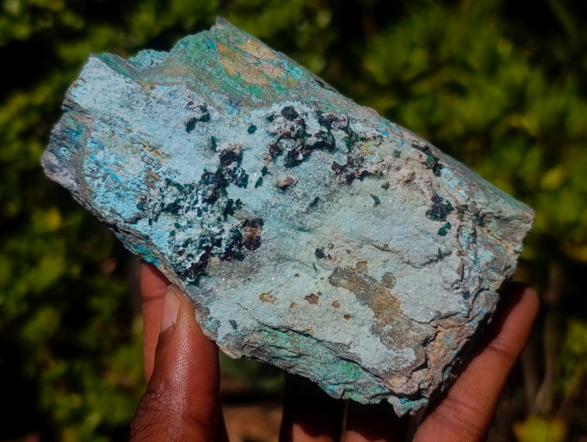 Natural Drusy Coated Chrysocolla Dolomite Specimens with Crystalline Malachite x 4 From Lupoto Mine, Congo - Toprock Gemstones and Minerals 