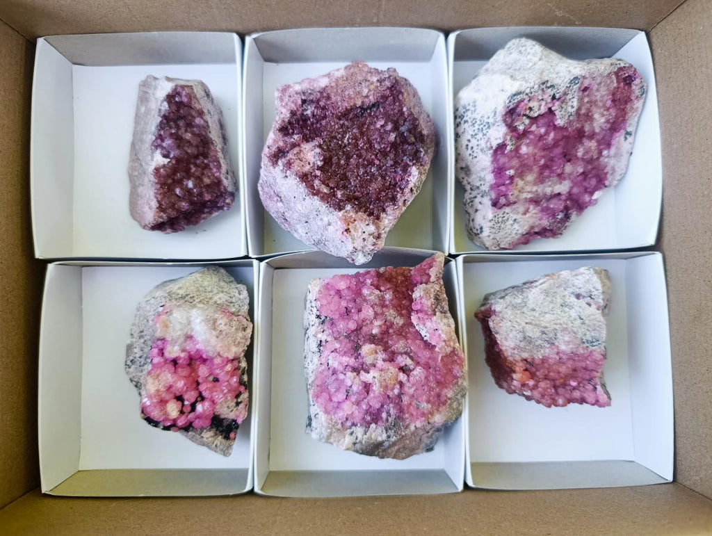 Natural Spherocobaltite Specimens x 6 From Mashamba West Mine, Congo - Toprock Gemstones and Minerals 