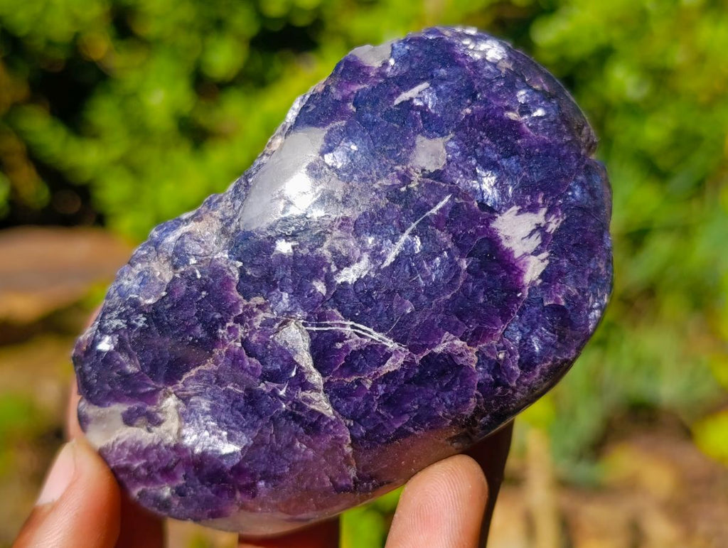 Polished One Side Silver Leaf Lepidolite Slices x 12 From Zimbabwe - Toprock Gemstones and Minerals 