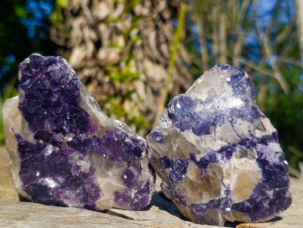 Polished One Side Silver Leaf Lepidolite Slices x 12 From Zimbabwe - Toprock Gemstones and Minerals 