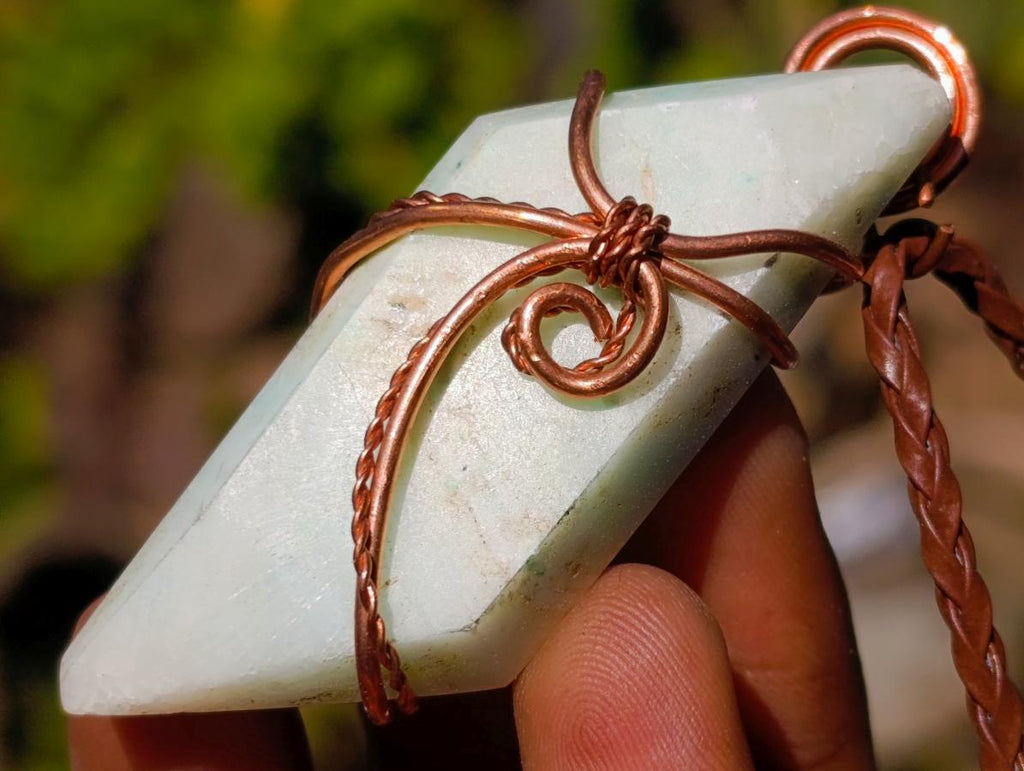 Hand Made Blue Smithsonite Copper Wire Wrapped Stone Necklaces x 12 From Congo - Toprock Gemstones and Minerals 