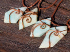 Hand Made Blue Smithsonite Copper Wire Wrapped Stone Necklaces x 12 From Congo - Toprock Gemstones and Minerals 