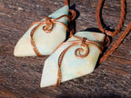 Hand Made Blue Smithsonite Copper Wire Wrapped Stone Necklaces x 12 From Congo - Toprock Gemstones and Minerals 