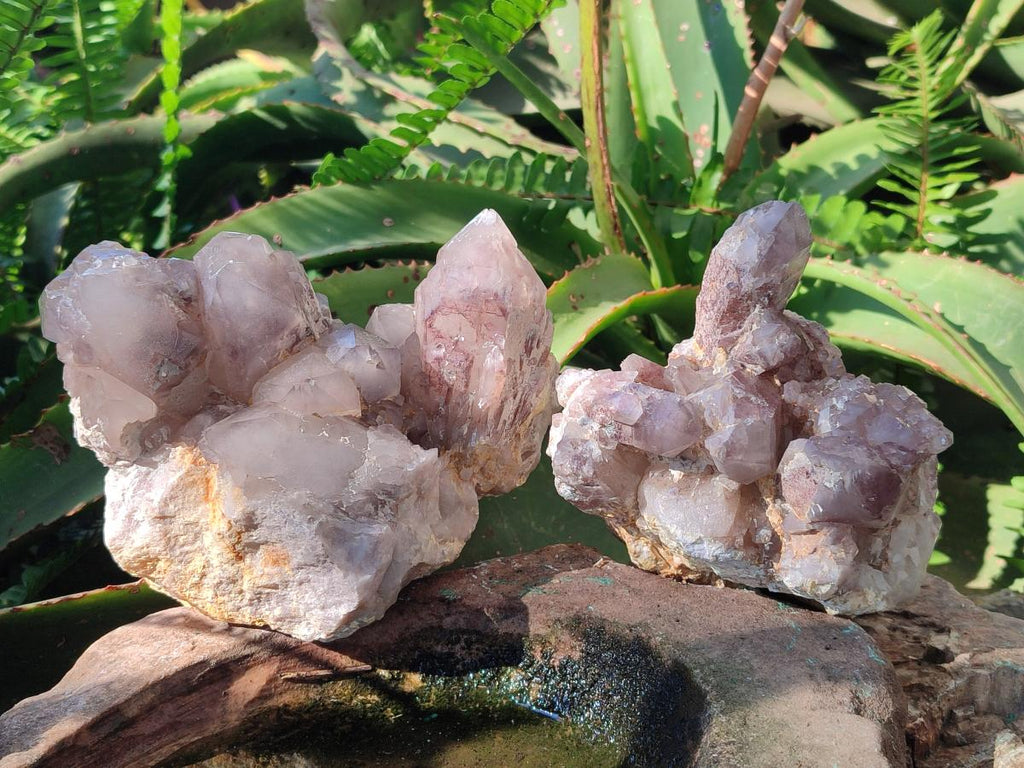 Natural Red Hematoid Quartz Clusters x 3 From Karoi, Zimbabwe - Toprock Gemstones and Minerals 